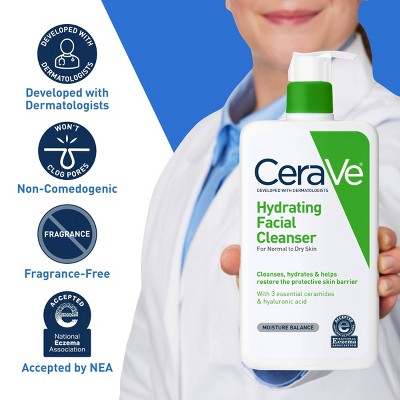 CeraVe Hydrating Face Wash with Hyaluronic Acid and Glycerin 16 fl oz - New - PhishStones Products