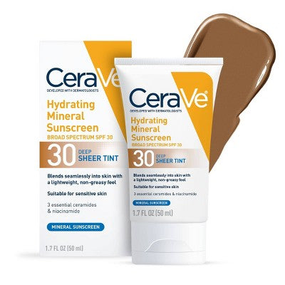 CeraVe Hydrating Mineral Tinted Face Lotion SPF 30 Deep 1.7 fl oz - Missing Box - PhishStones Products