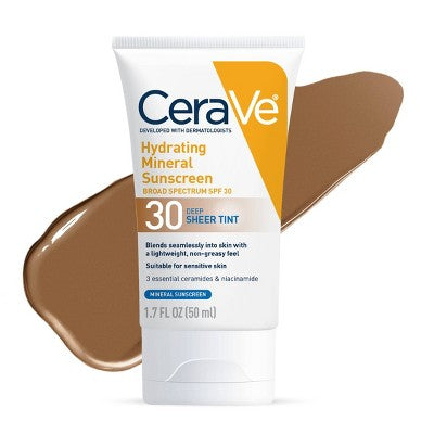 CeraVe Hydrating Mineral Tinted Face Lotion SPF 30 Deep 1.7 fl oz - Missing Box - PhishStones Products