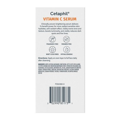 Cetaphil Brightening Vitamin C Face Serum 1fl oz - Imperfect Box - PhishStones Products