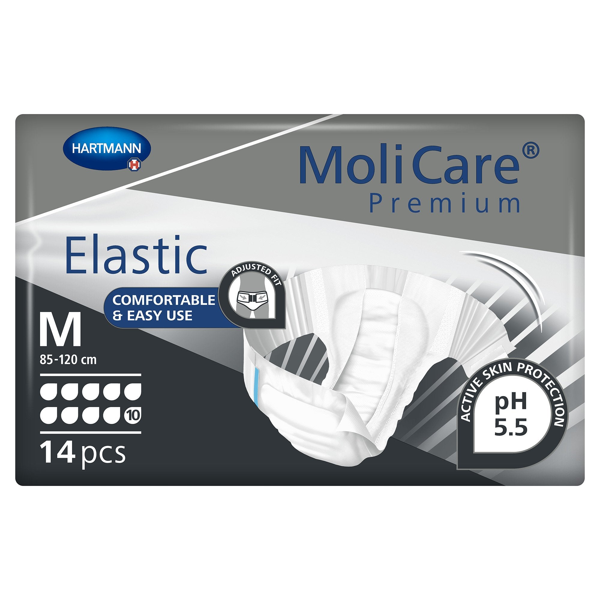 MoliCare® Premium Elastic 10 Drop Absorbency Incontinence Briefs, Medium 165672