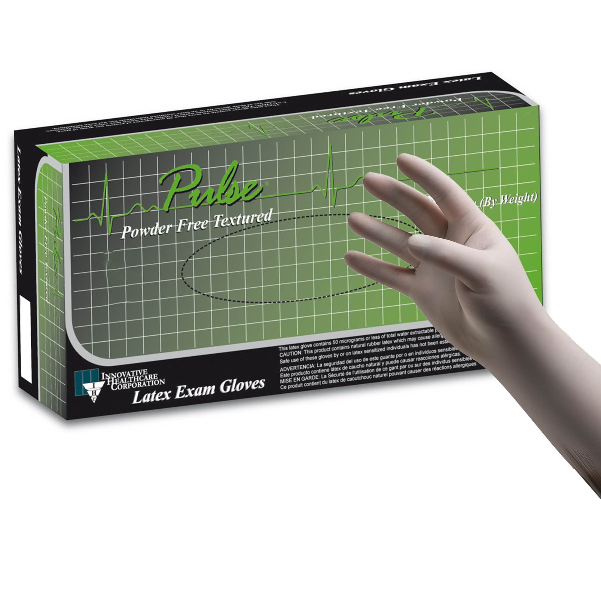 Pulse® 151 Series Latex Exam Glove, Medium, White 151200