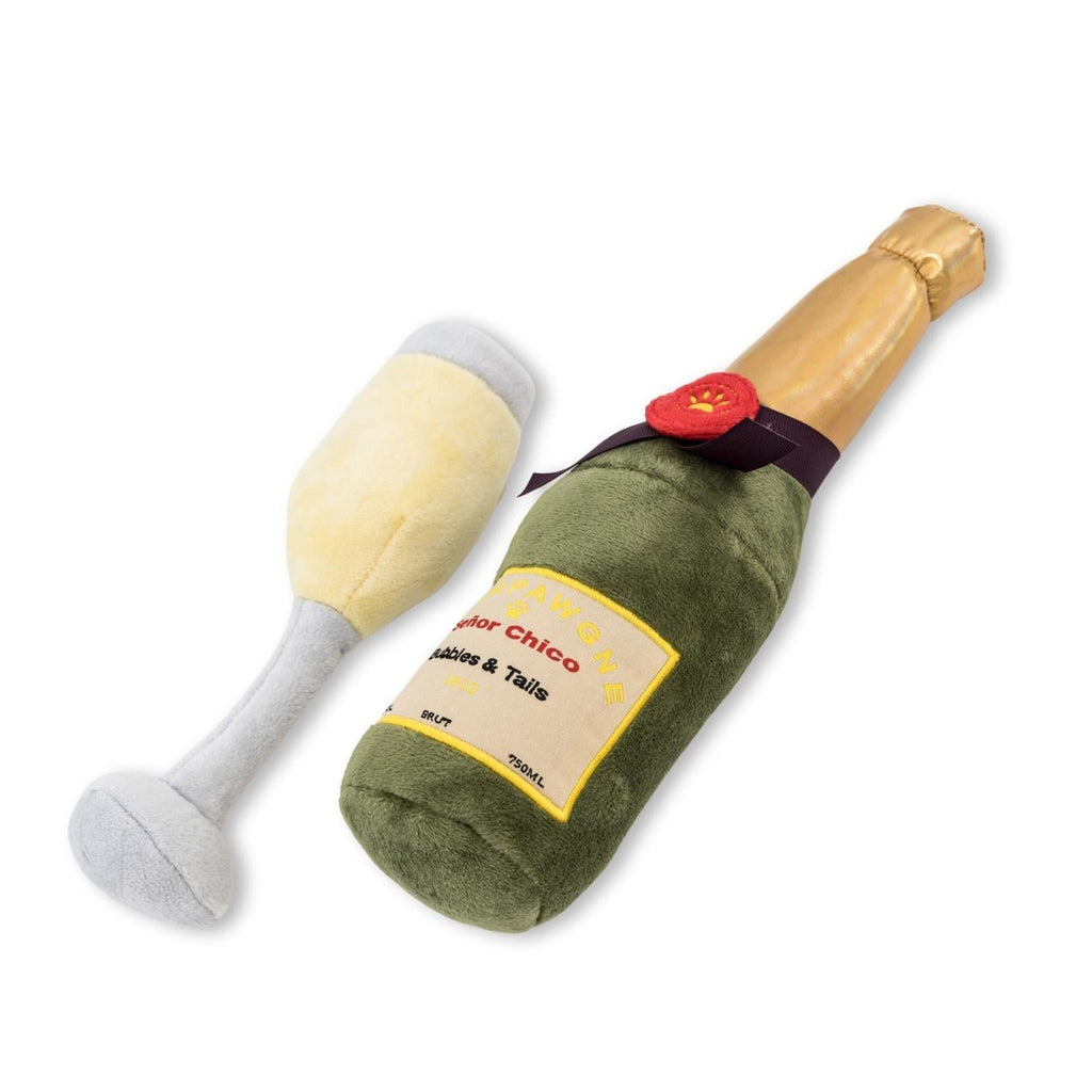 Champawgne-Cheers Plush Dog Toy Gift Set – with Squeaker & Crinkle Paper
