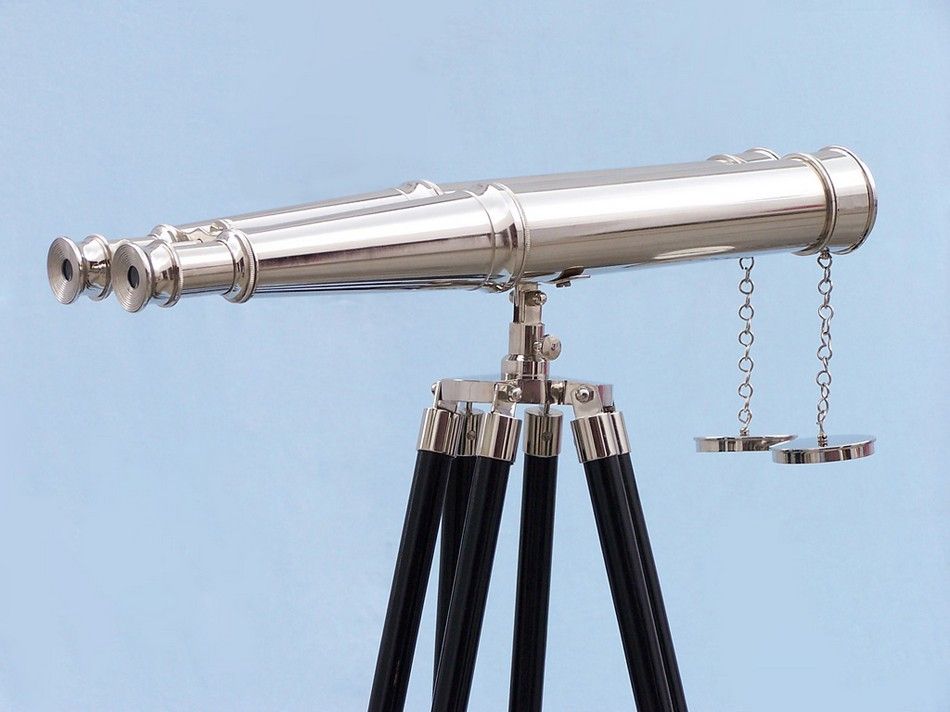 Floor Standing Admiral's Chrome Binoculars 62""