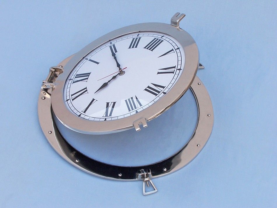 Chrome Decorative Ship Porthole Clock 20""
