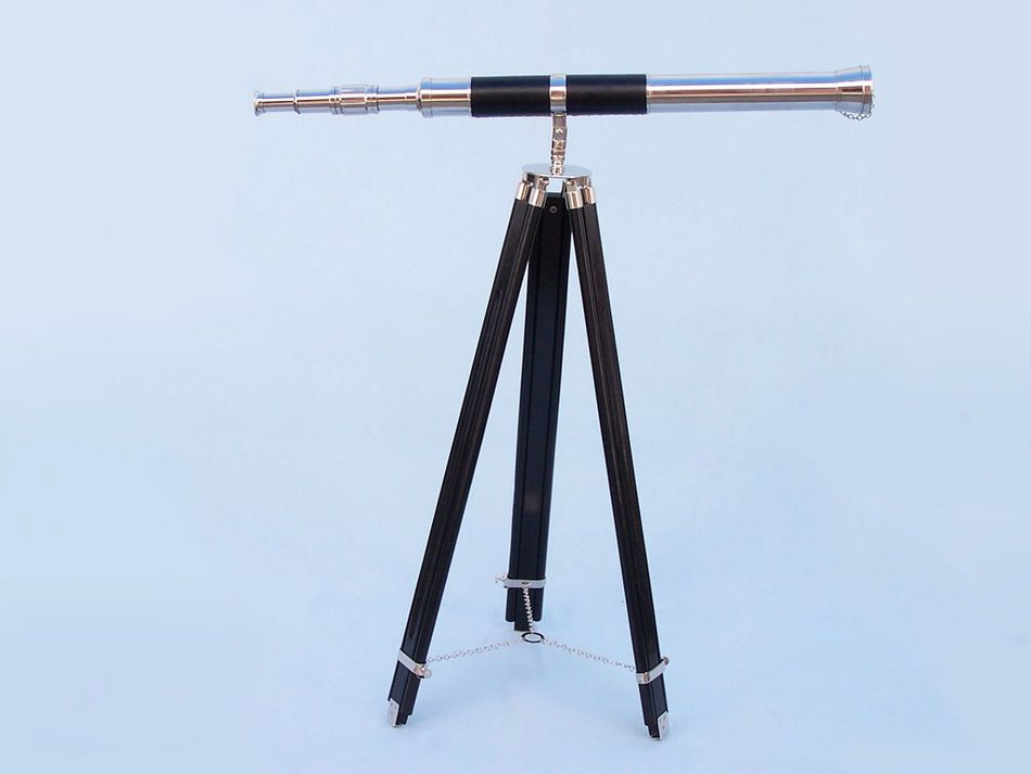 Admirals Floor Standing Chrome with Leather Telescope 60""