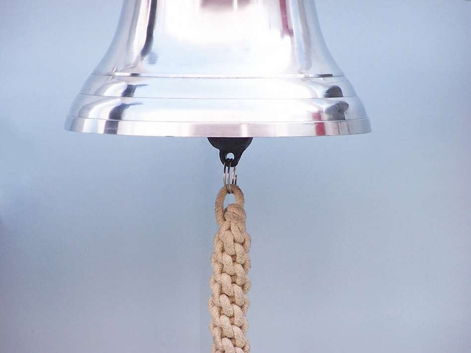 Chrome Hanging Ship's Bell 9""