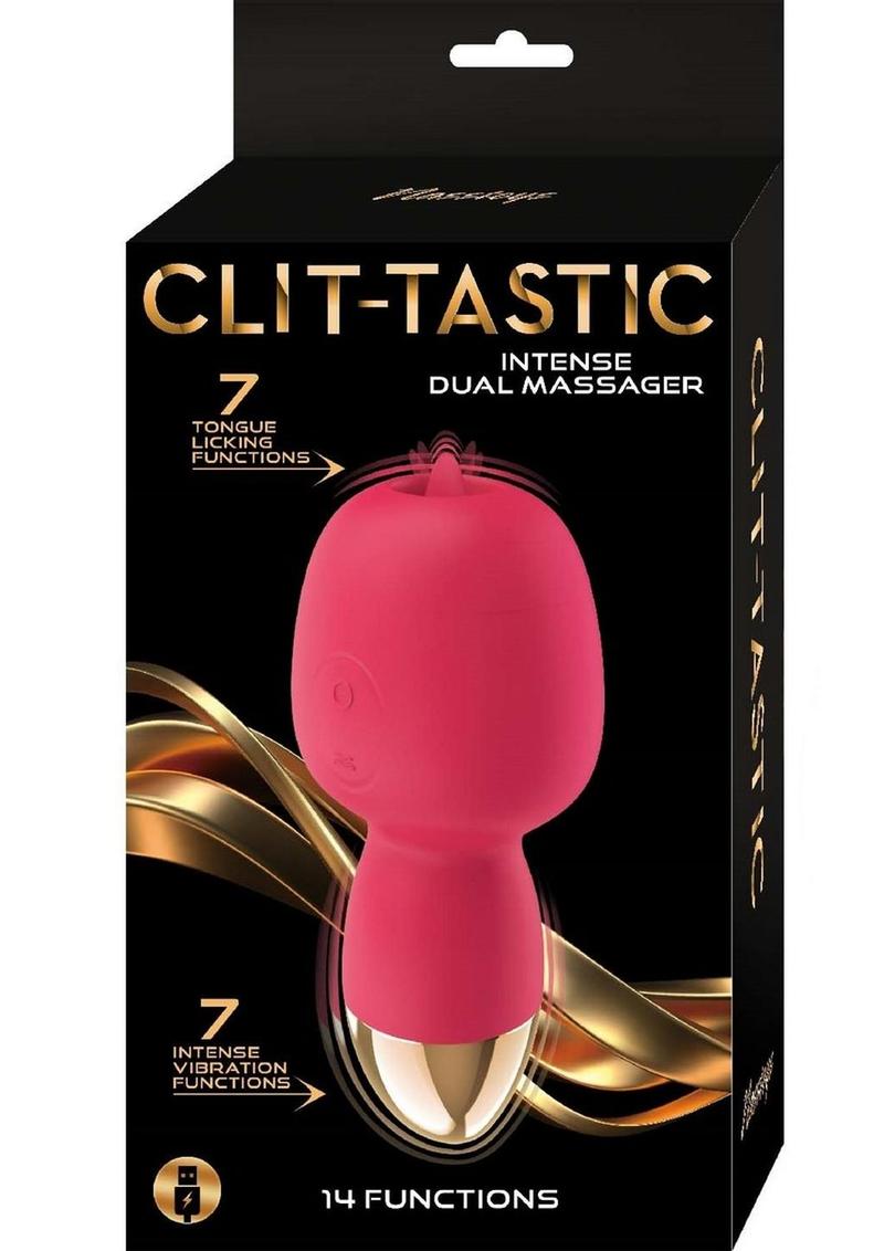 Clit - Tastic Intense Dual Massager Rechargeable Silicone Vibrator with Clitoral Stimulator - PhishStones Products