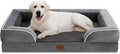 Comfort Expression Dog Beds for Extra Large Dogs, Waterproof Orthopedic Dog Bed Jumbo Breed, PV Washable Dogs Sofa with Removable Cover & Non - Slip Bottom(Dark Grey) - PhishStones Products
