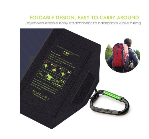 Compatible with Apple, ALLPOWERS 5V21W Portable Phone Charger Solar Charge Dual USB Output Mobile Phone Charger for iPhone Samsung Smartphone - PhishStones Products