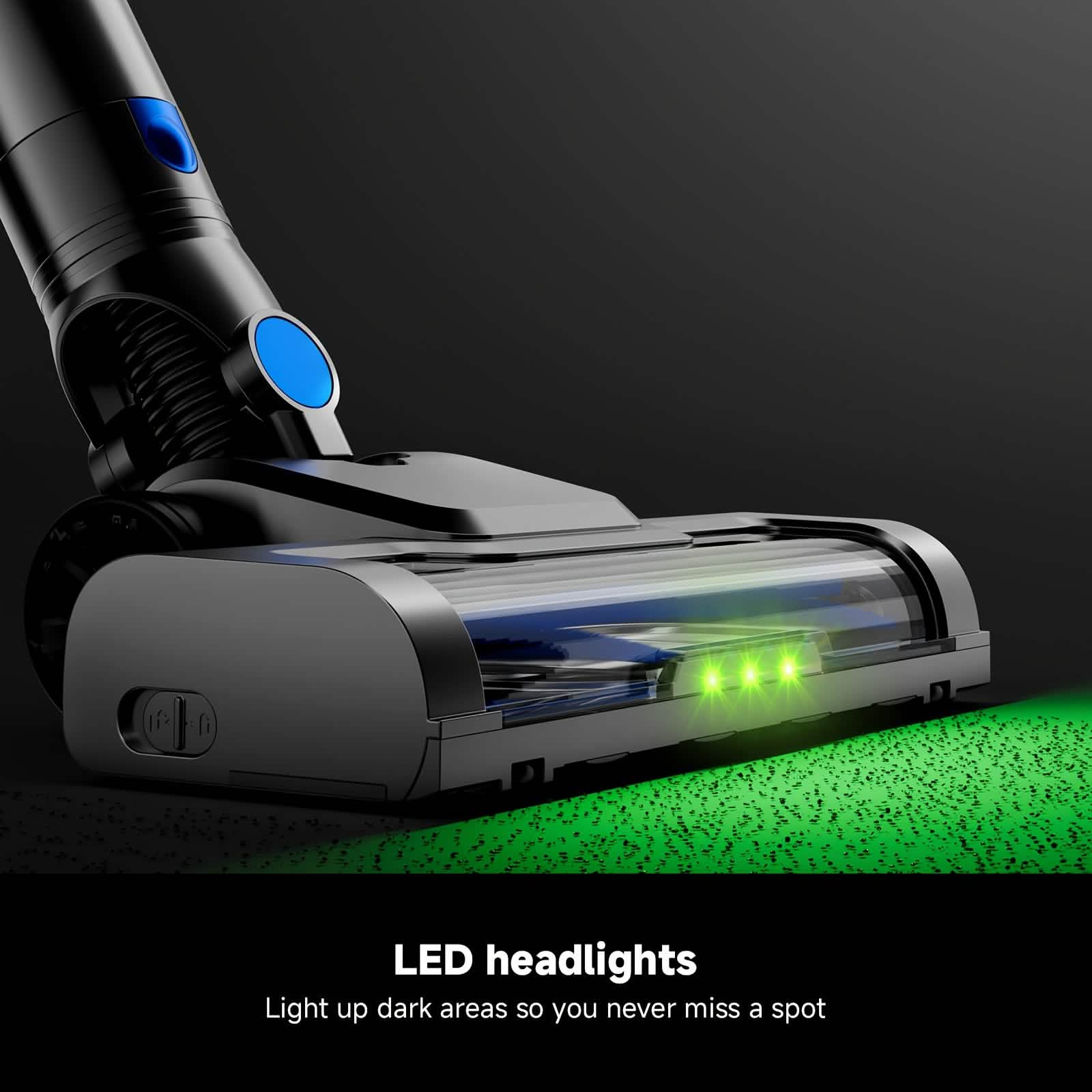 Cordless Vacuum Cleaner with LED Light & Removable Battery – Blue - PhishStones Products