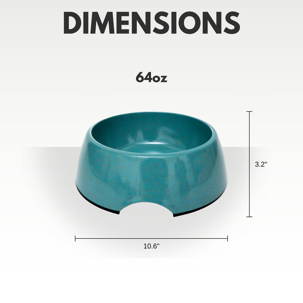 Country Living Set of 2 Natural Fiber Dog Bowls – Teal Blue