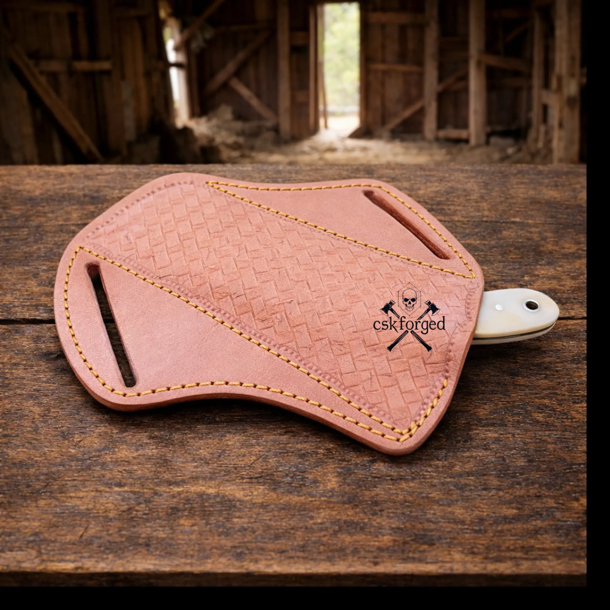Cowboy Knife Rasp Steel Blade Bone Handle with Pancake Sheath - PhishStones Products