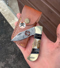 Cowboy Pocket Knife – Deer Damascus Blade - PhishStones Products