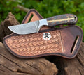 COWBOY WESTERN KNIFE SHEATH - DAMASCUS & CONEBACK HANDLE - PhishStones Products