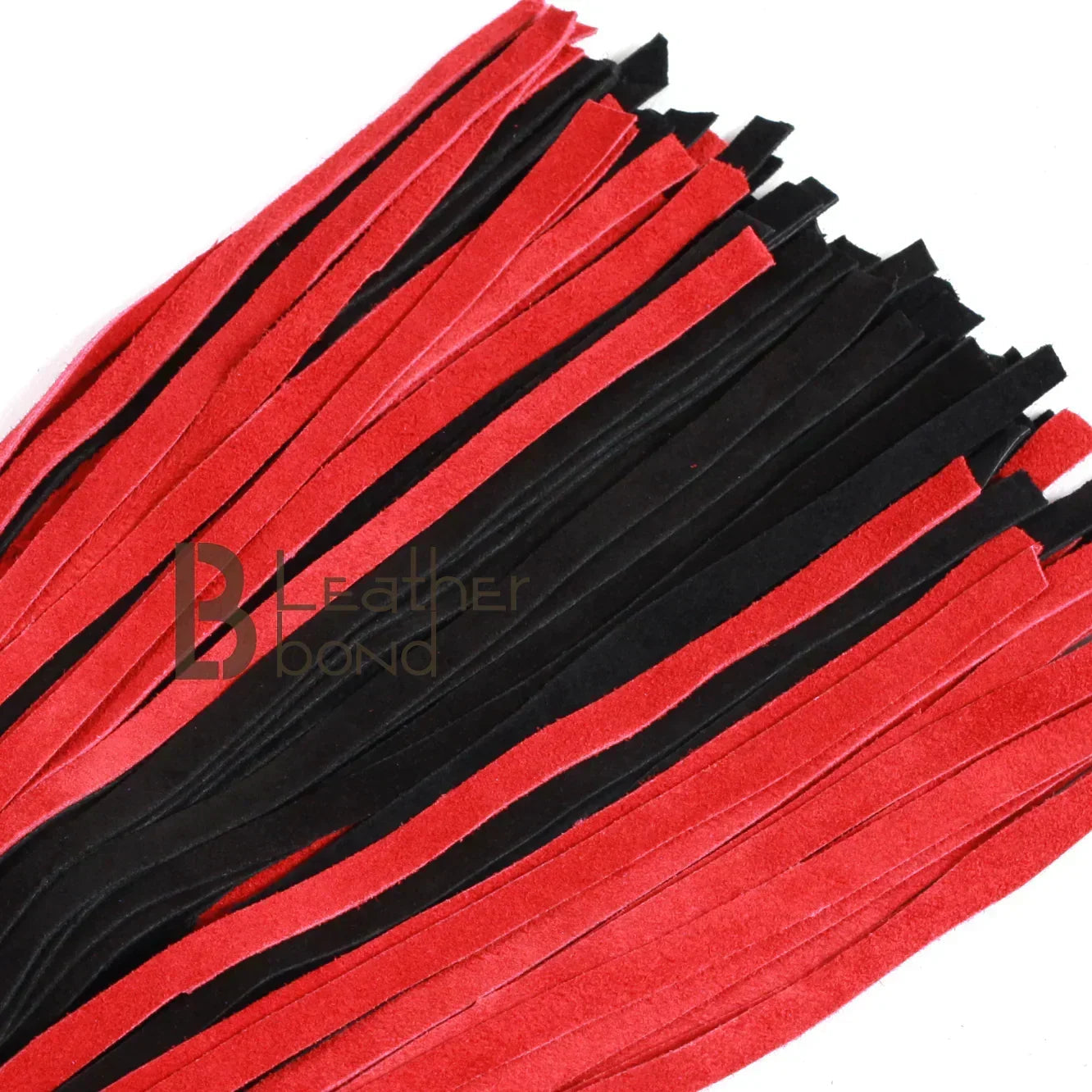 ❤️🖤 Real Genuine Cow Hide Suede Leather Flogger 100 Falls Red & Black Heavy Duty Thuddy Whip