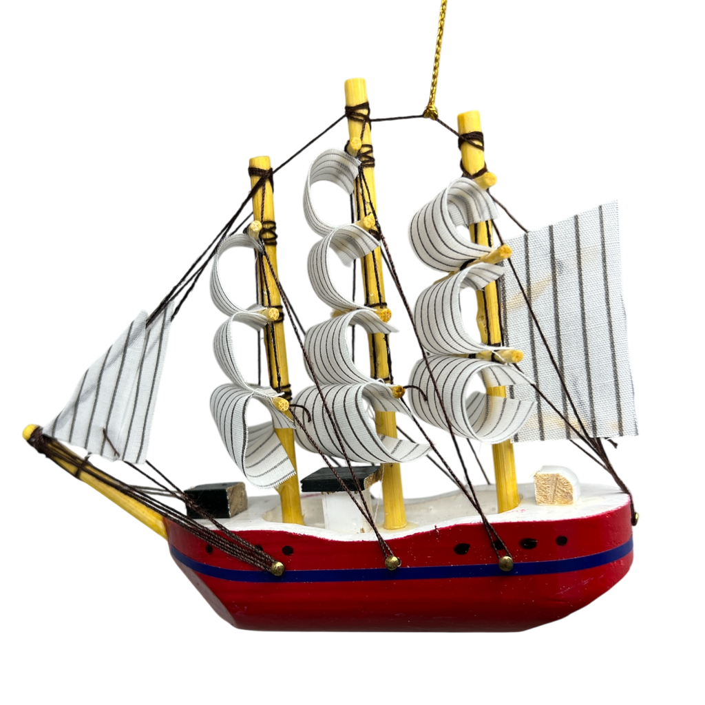 Schooner Red  Boat Ornament