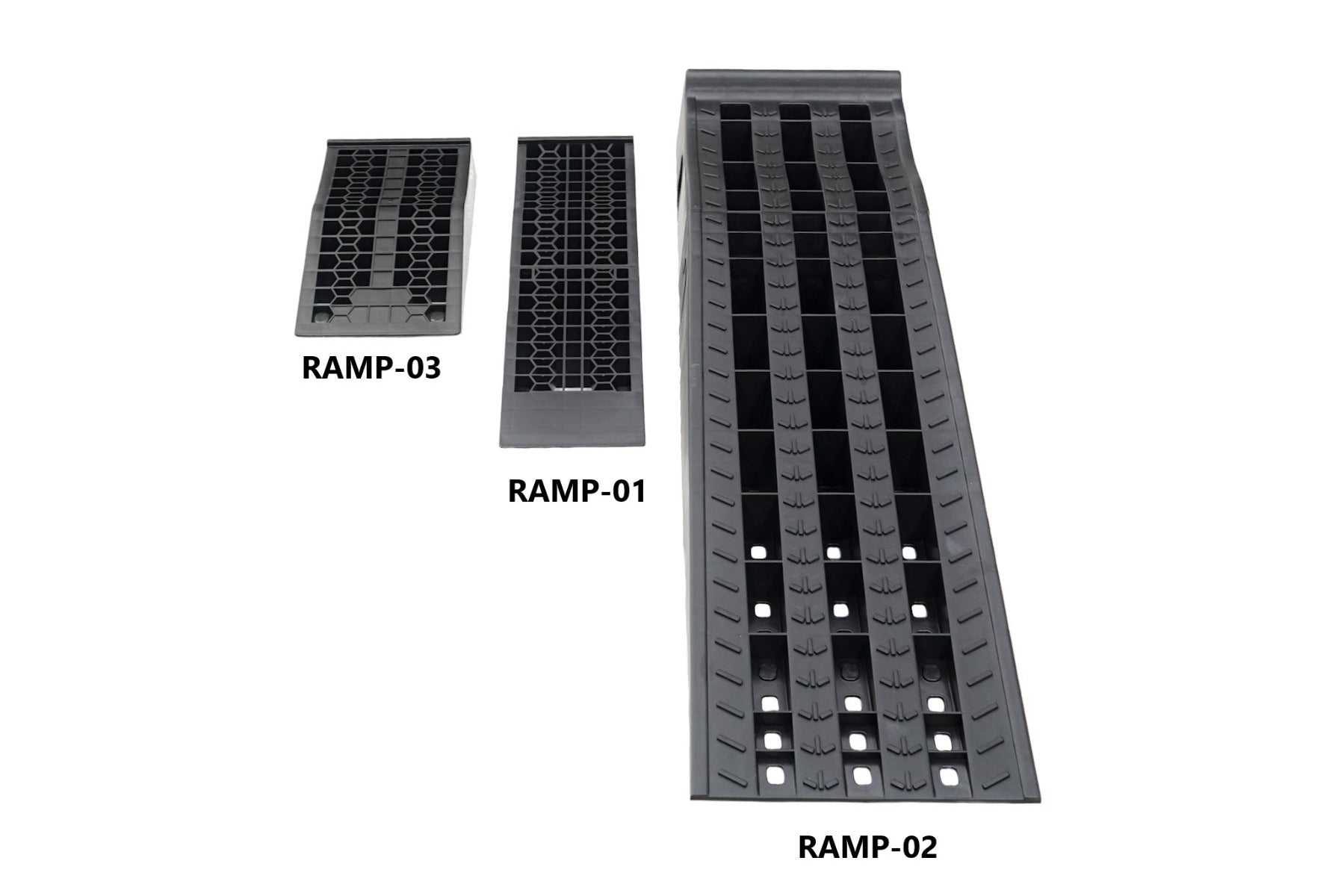Megan Racing Low Profile Drive-On Ramps - Universal 65mm Raise, 5000lbs Load, Black MR-RAMP-01