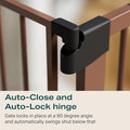 Cumbor 29.7 - 57" Extra Wide Baby Gate for Stairs, Mom's Choice Awards Winner - Dog Gate for Doorways, Pressure Mounted Walk Through Safety Child Gate for Kids Toddler, Tall Pet Puppy Fence Gate, Brown - PhishStones Products