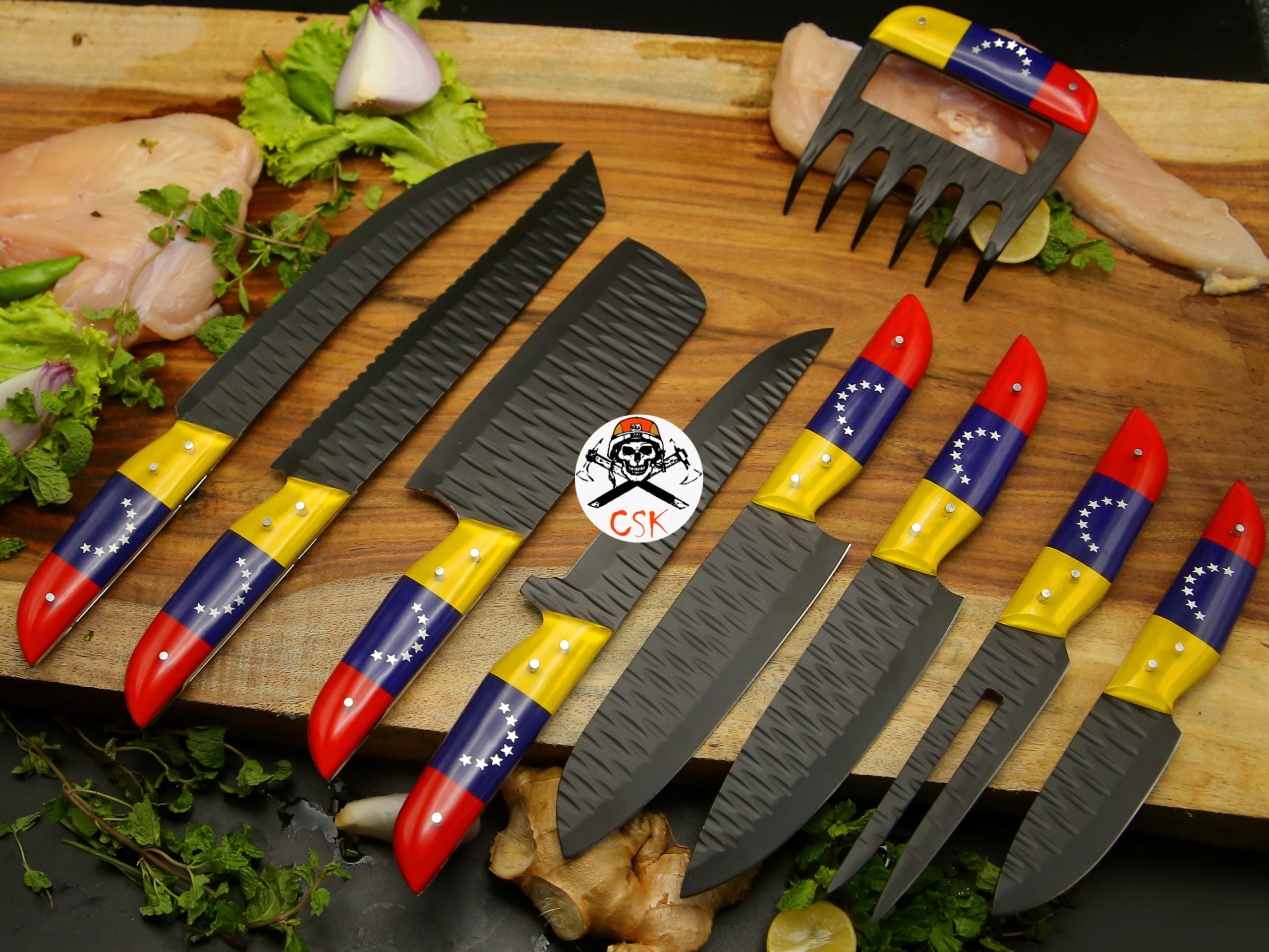 Custom Black Stainless Steel Chef Knives - PhishStones Products