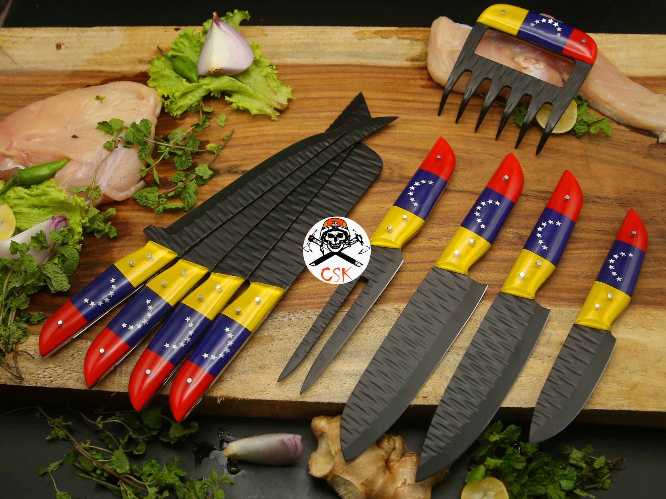 Custom Black Stainless Steel Chef Knives - PhishStones Products
