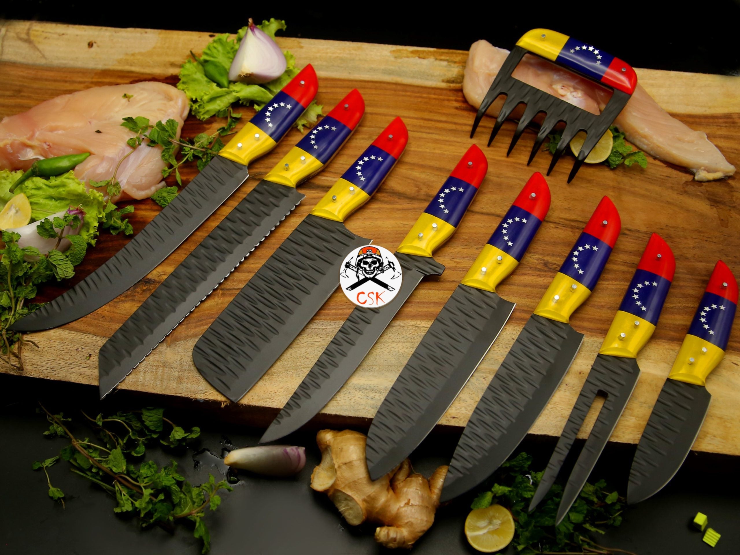 Custom Black Stainless Steel Chef Knives - PhishStones Products