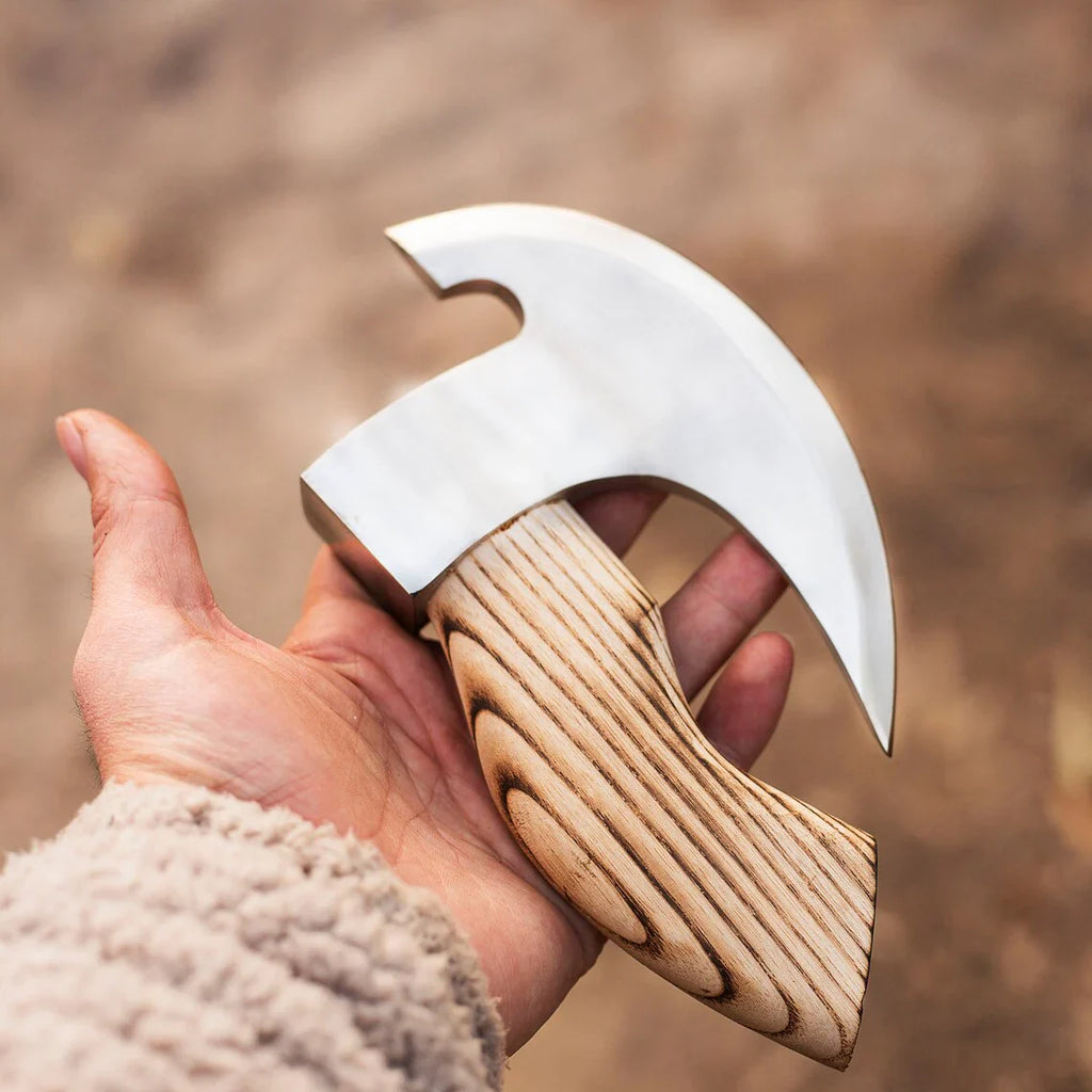 Custom hand forged pizza cutter X, Viking pizza cutter , Viking Bearded Camping cutter, Best Birthday & Anniversary Gift For Him - PhishStones Products
