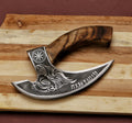Custom hand forged pizza cutter X, Viking pizza cutter , Viking Bearded Camping pizza Cutter - PhishStones Products