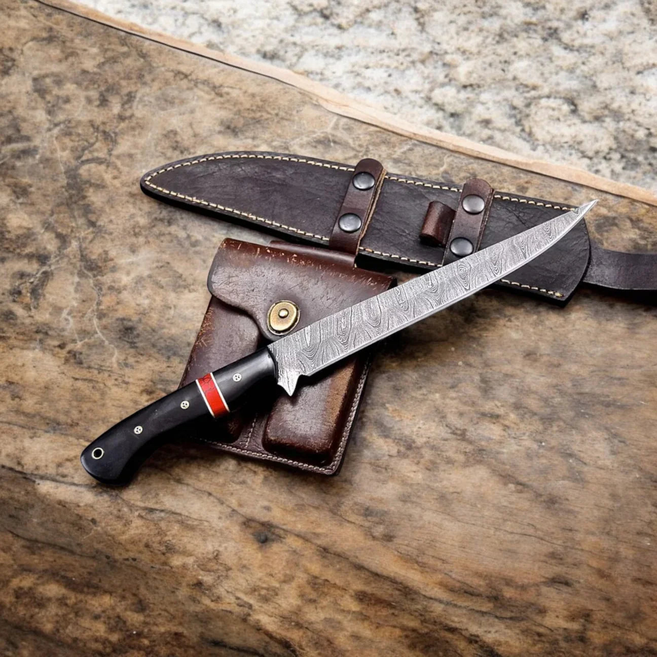 Custom Handmade Damascus Steel Fillet Knife - PhishStones Products