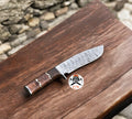 Custom Handmade Damascus Steel Knife with Rosewood Handle – David Bowie Inspired Collectible - PhishStones Products