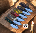 Custom Handmade Fixed Blade Knife – 8" High - Carbon Steel Blade with Epoxy Pine - Cone Handle - PhishStones Products
