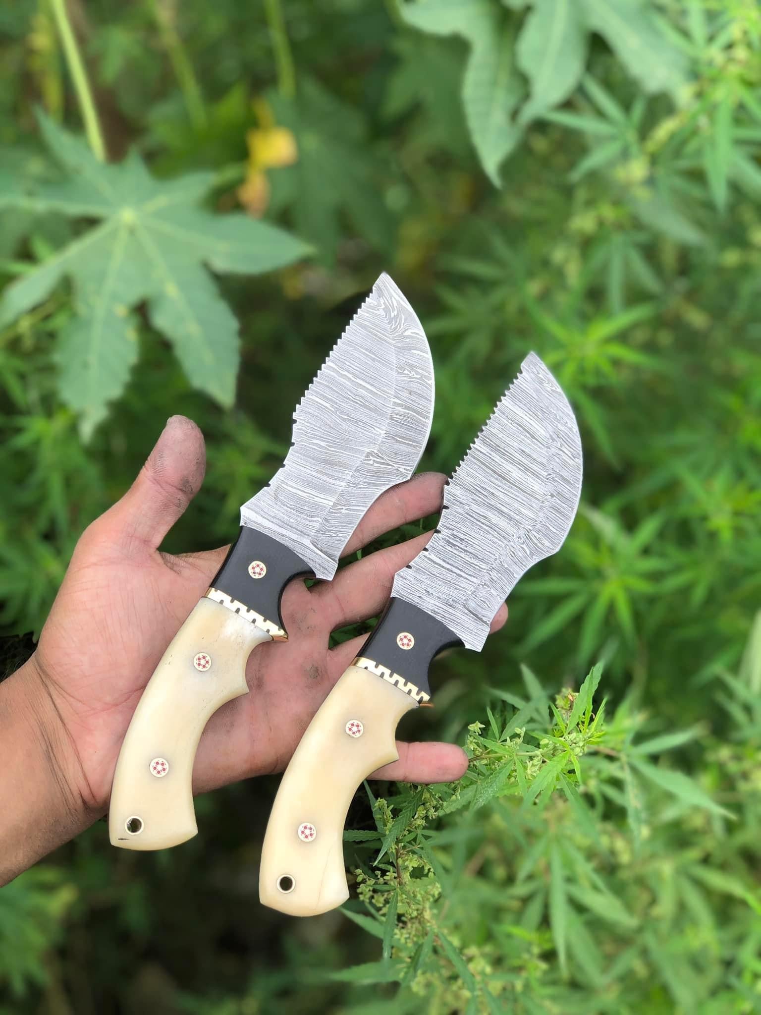 Custom Handmade Tom Brown Knife – 10" Damascus Steel Blade - PhishStones Products