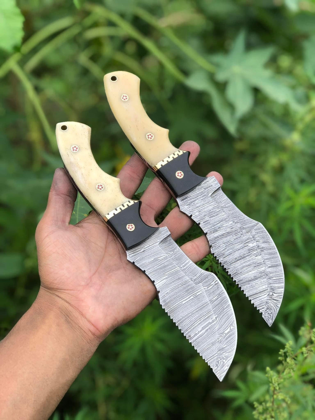 Custom Handmade Tom Brown Knife – 10" Damascus Steel Blade - PhishStones Products