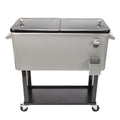 Yescom 80QT Beverage Cooler Cart on Wheels Drinks Storage