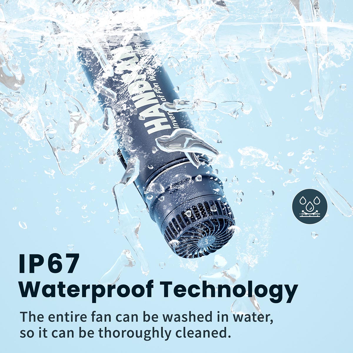 Yescom Stainless Steel Water Bottle with Fan Keeps Water Cold for 24hours