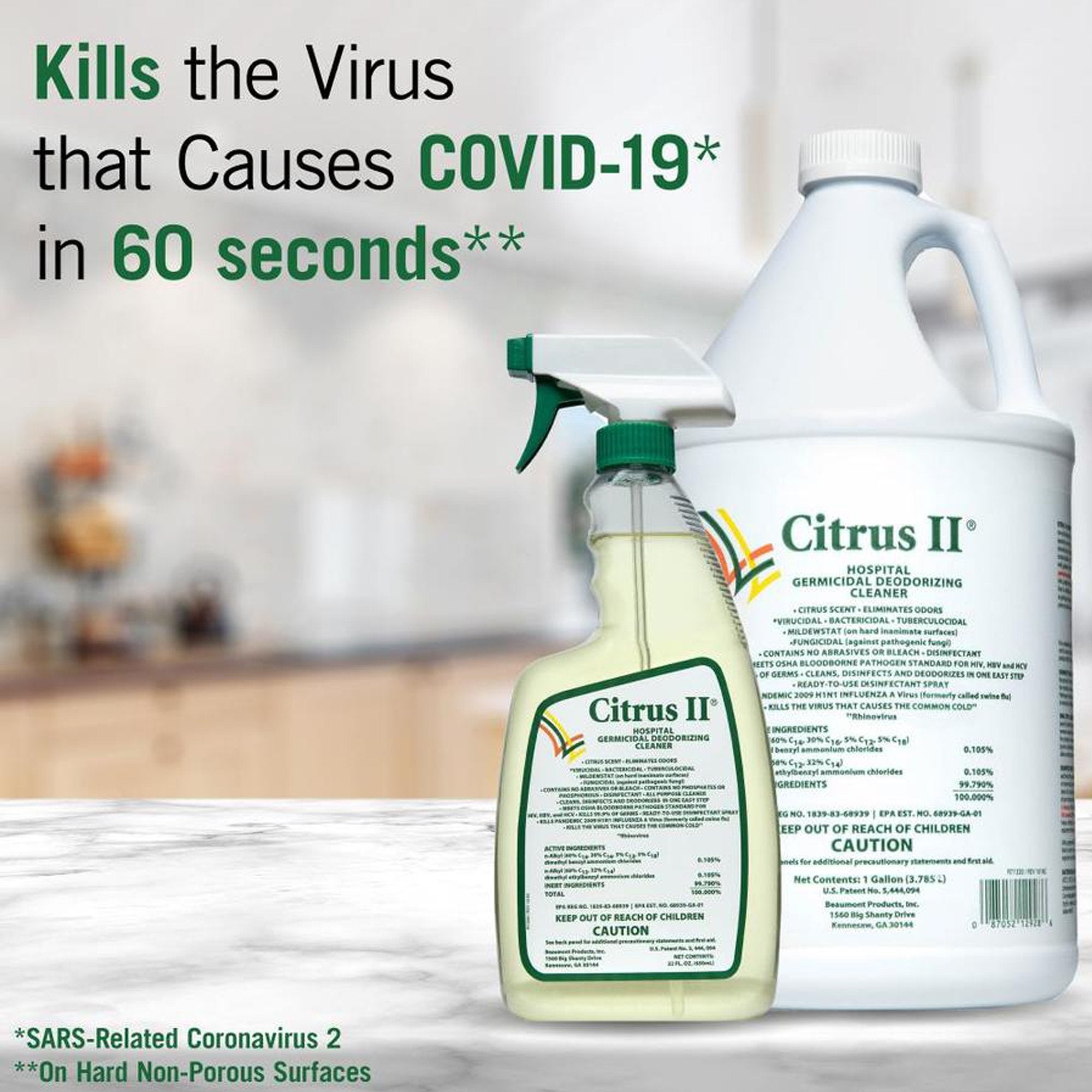 Citrus II® Hospiral Germicidal Deodorizing Cleaner, 22 oz. Spray Bottle 633712927