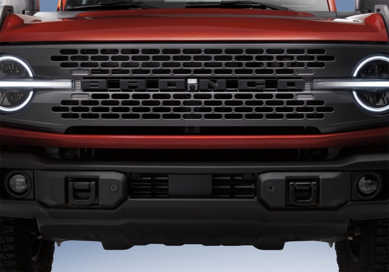 Ford Racing 2021+ Bronco Grille Lettering Overlay Kit - Black M-1447-BLMB