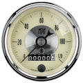 AutoMeter Gauge Speedo 3-3/8in. 120MPH Elec. Program W/Wheel Odo Prestige Antq. Ivory 2089