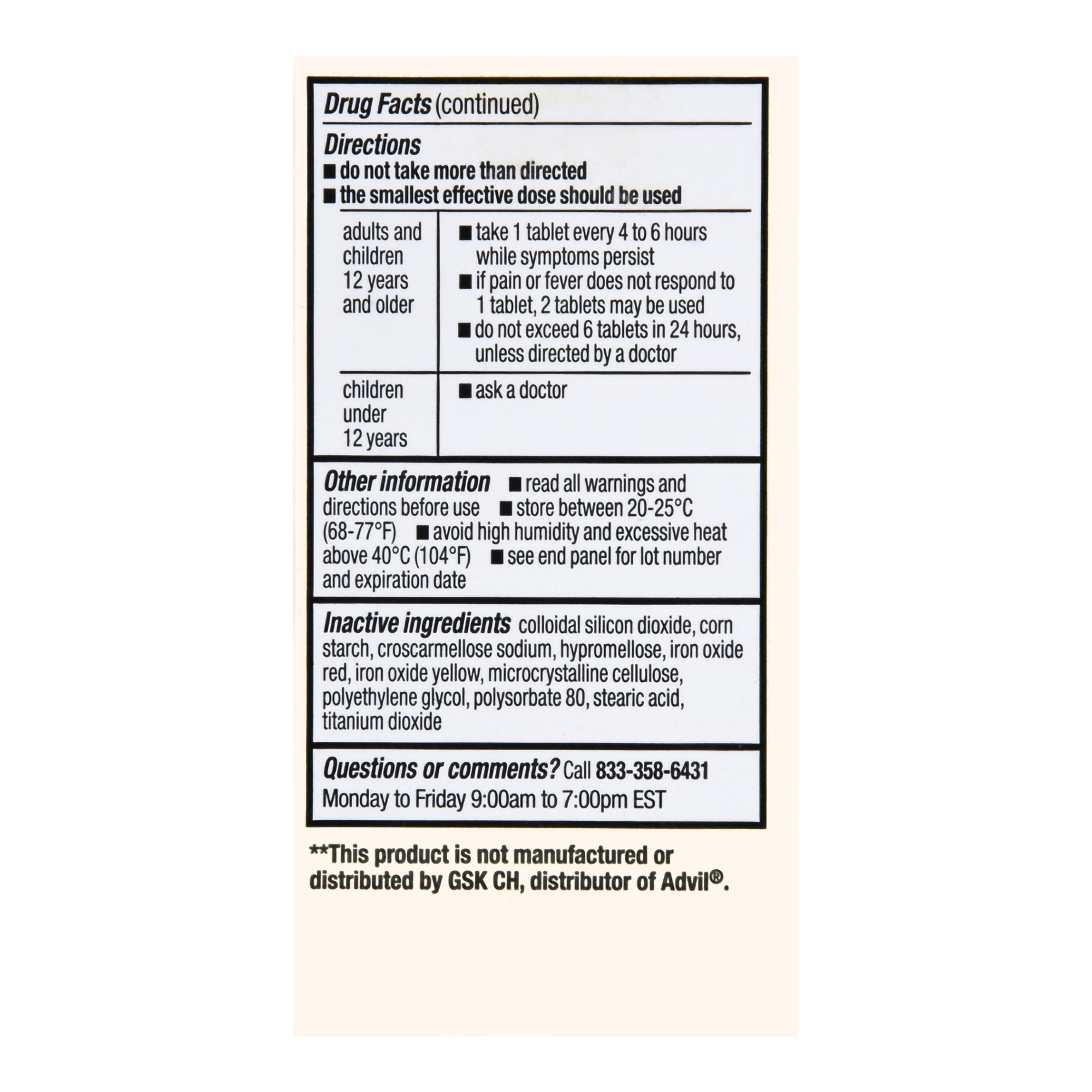 Foster & Thrive™ Ibuprofen 200 mg Coated Tablets 70677113203