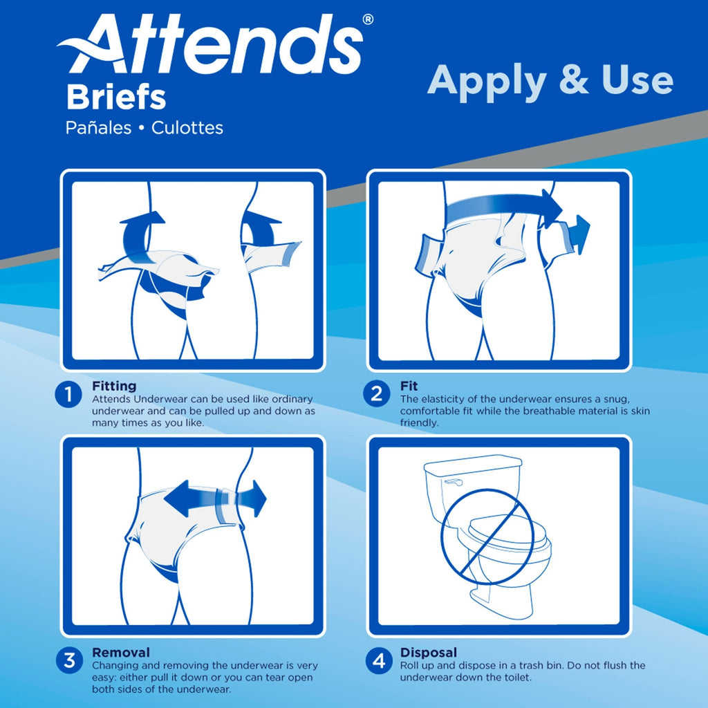 Attends® Briefs, Adult, Large, Heavy Absorbency, Disposable DDA30