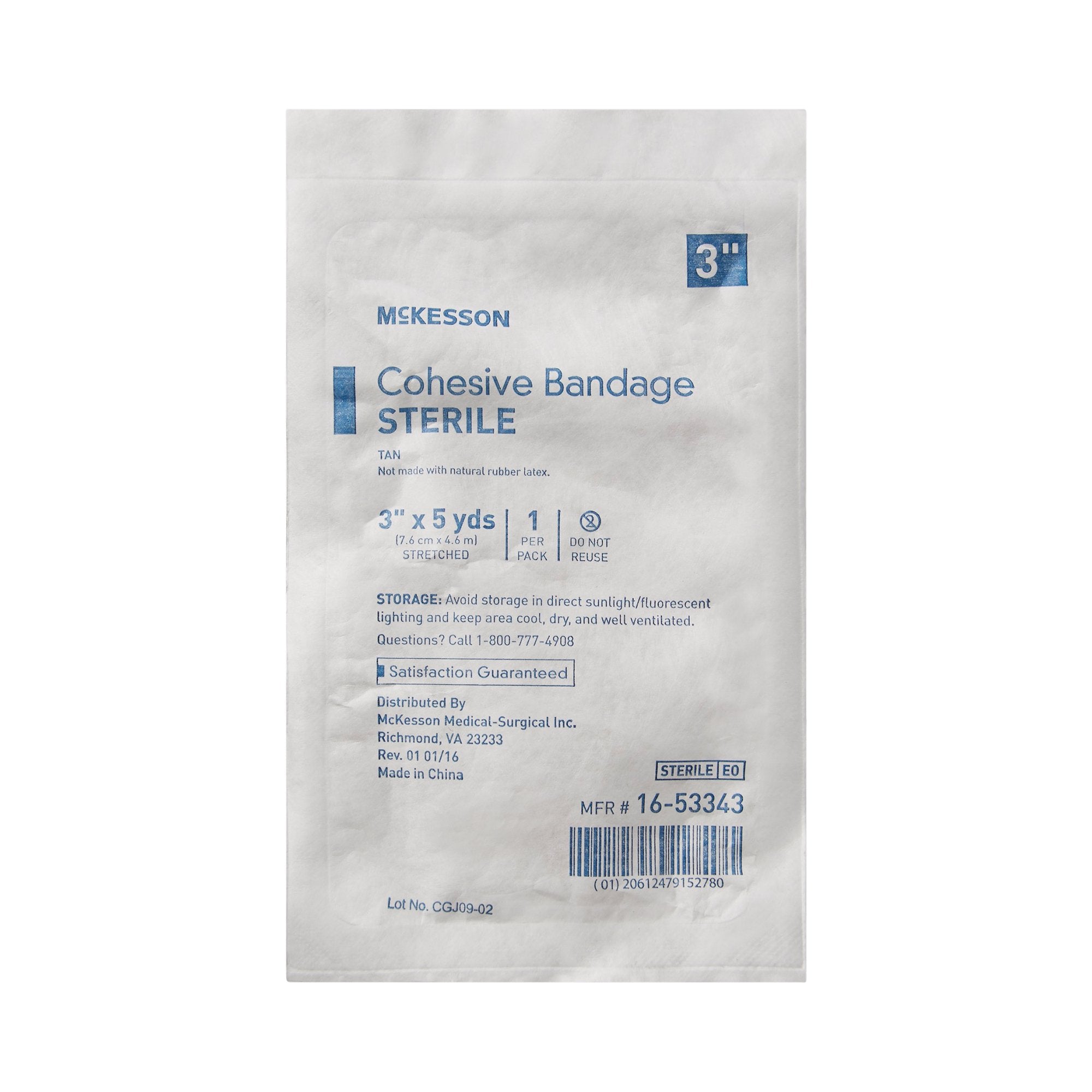 McKesson Self-adherent Closure Cohesive Bandage, 3 Inch x 5 Yard 16-53343