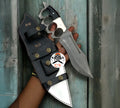D2 Knuckle Knife with Full Tang build & Black & White handle - PhishStones Products