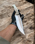 D2 Steel Custom Hunting Blade Knife with Pine Cone Handle - PhishStones Products