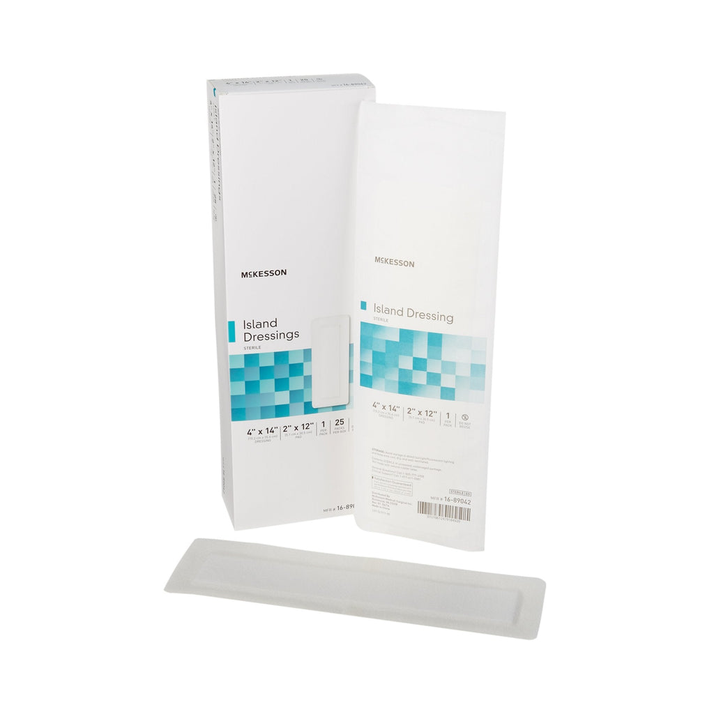 McKesson White Adhesive Dressing, 4 x 14 Inch 16-89042