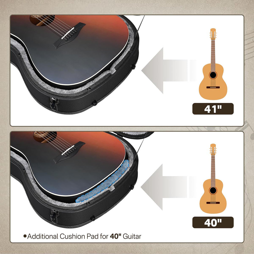 Yescom 40"-41" Hard Shell Acoustic Guitar Case for Air Travel