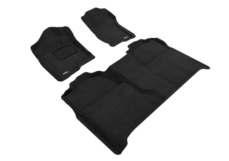 3D MAXpider 07-13 Chevrolet Silverado 1500 Crew Cab Elegant 1st 2nd Row - Floor Mat Set (Black) L1CH04704709