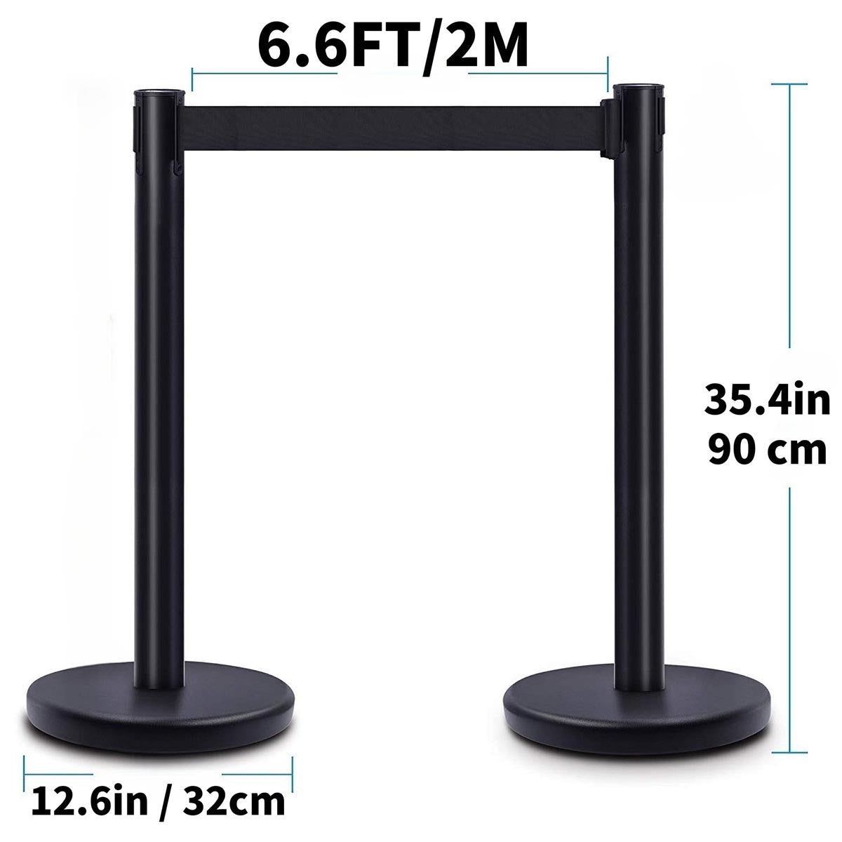 Yescom 6pcs Crowd Control Stanchions with 6.5ft Retractable Belt