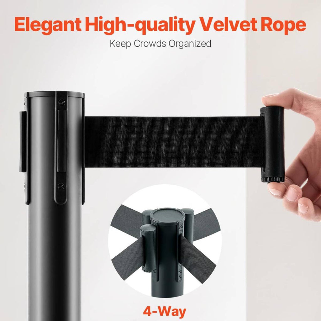 Yescom 6pcs Crowd Control Stanchions with 6.5ft Retractable Belt