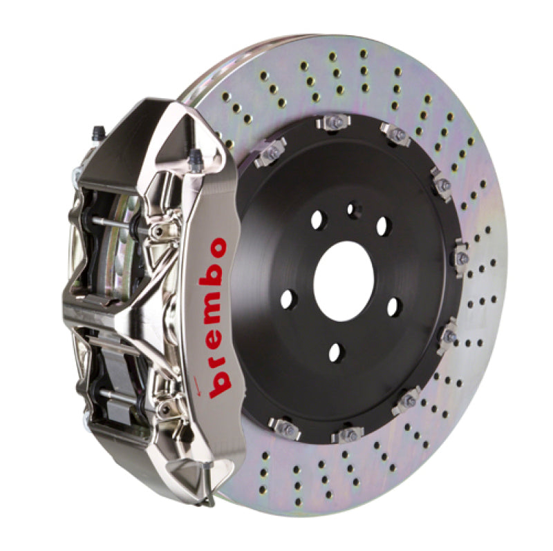 Brembo 09-16 Panamera/S/4S/Turbo Front GTR BBK 6 Piston Billet 405x34 2pc Rotor Drilled- Nickel 1N1.9518AR