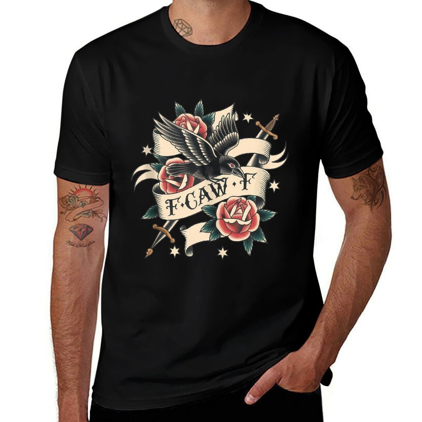 Black Crow Tshirt F Caw F Funny Black Bird Moon Gothic Humor  Lightweight T-Shirt